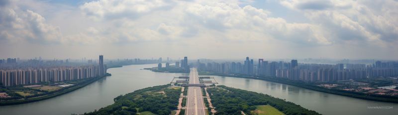 一座大桥横跨城市两岸连接交通枢纽,高清,摄影图,摄影图片,图片大全,摄影图免费下载
